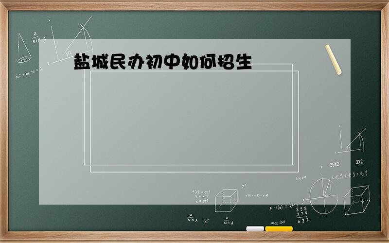 盐城民办初中如何招生