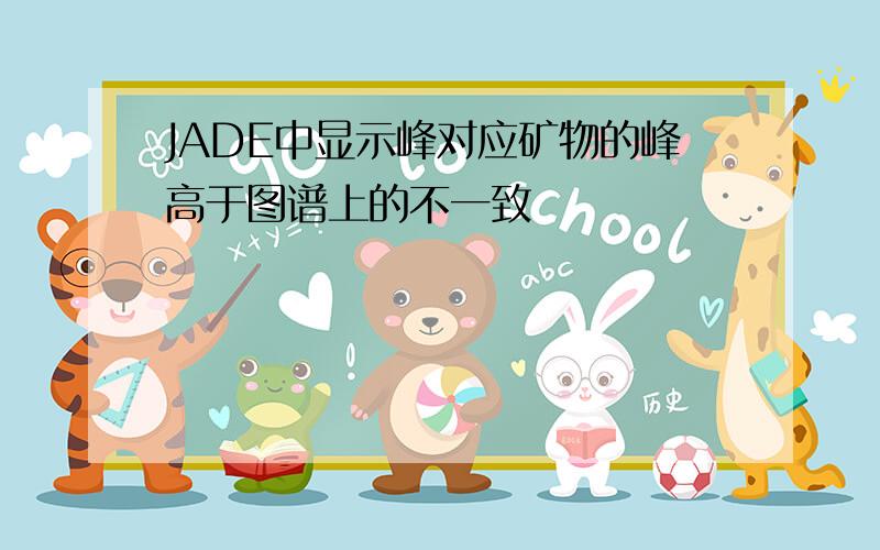 JADE中显示峰对应矿物的峰高于图谱上的不一致