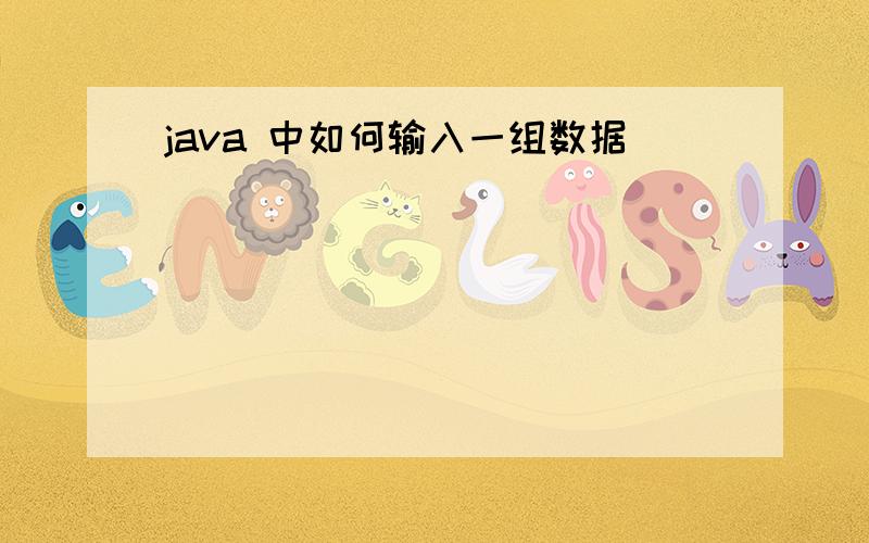 java 中如何输入一组数据