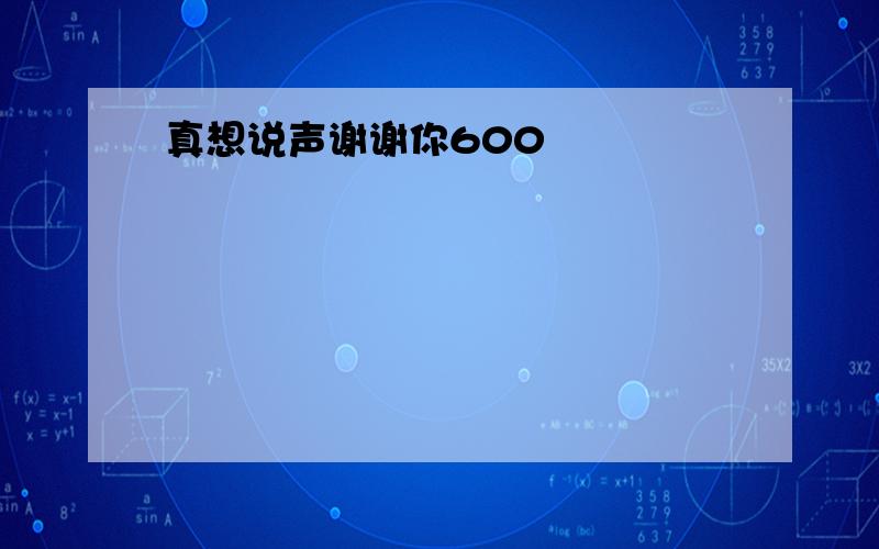 真想说声谢谢你600