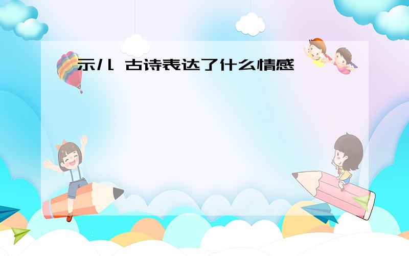 示儿 古诗表达了什么情感