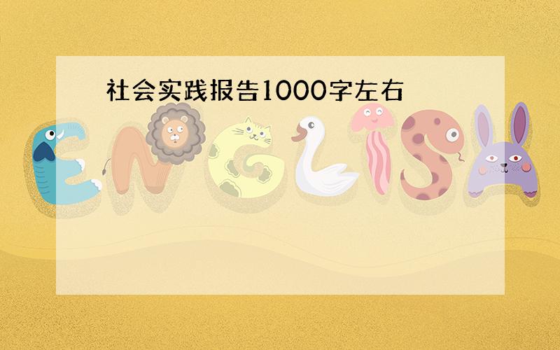 社会实践报告1000字左右