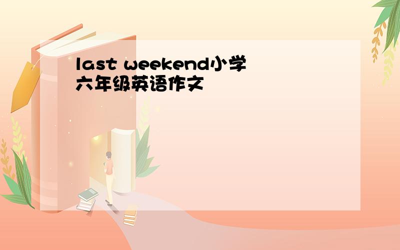 last weekend小学六年级英语作文