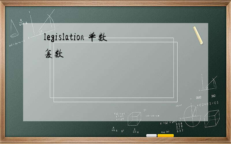 legislation 单数复数