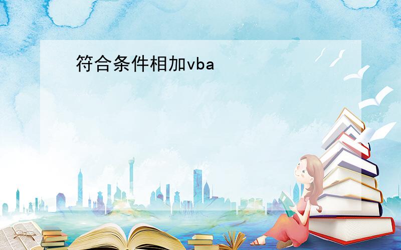 符合条件相加vba