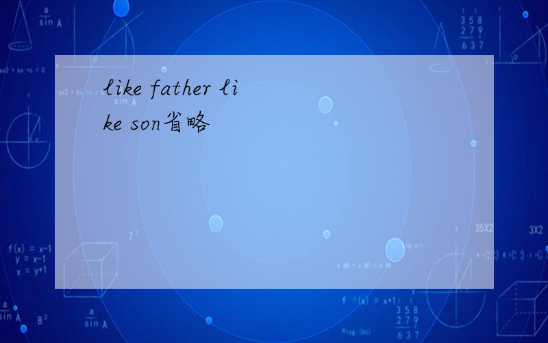 like father like son省略