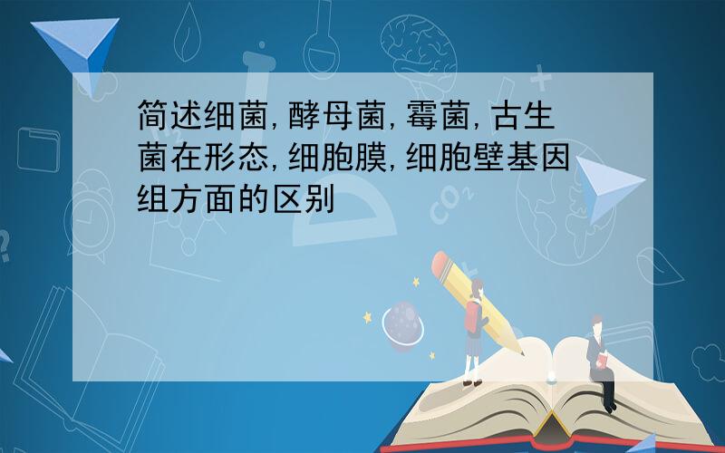 简述细菌,酵母菌,霉菌,古生菌在形态,细胞膜,细胞壁基因组方面的区别