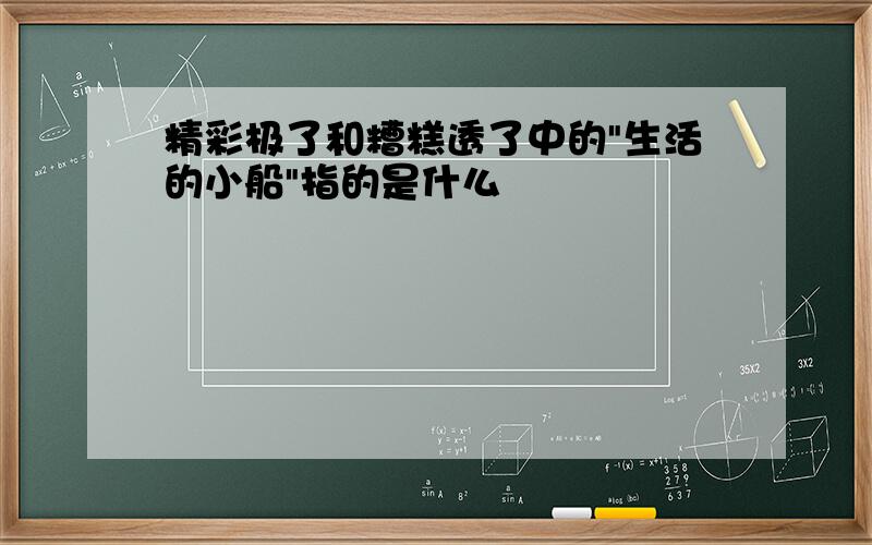 精彩极了和糟糕透了中的"生活的小船"指的是什么