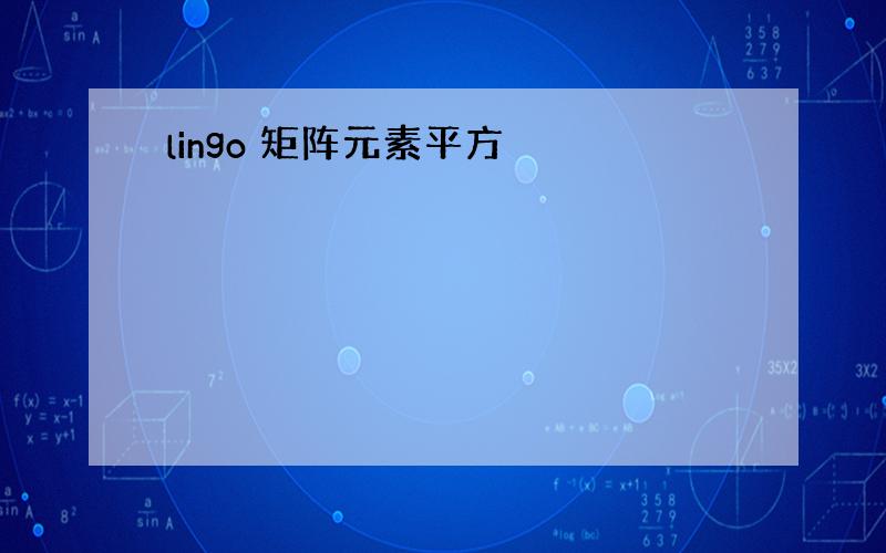 lingo 矩阵元素平方