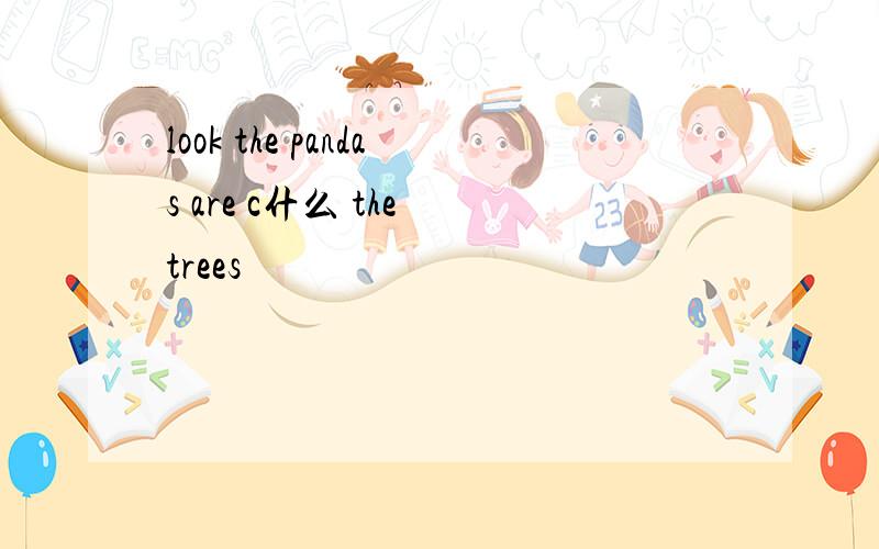 look the pandas are c什么 the trees