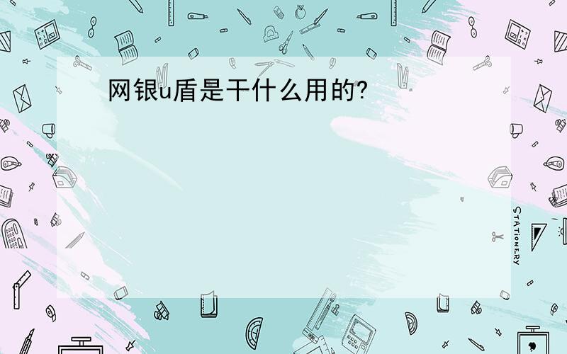 网银u盾是干什么用的?