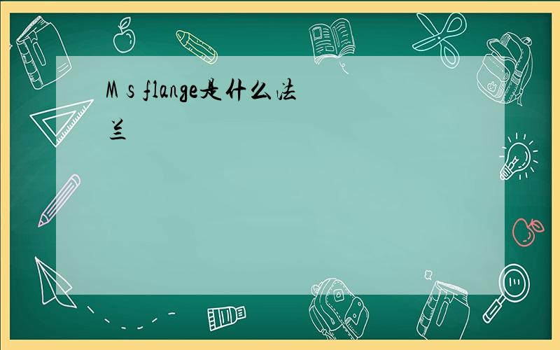 M s flange是什么法兰