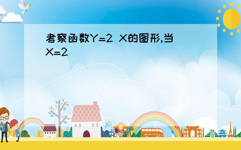 考察函数Y=2 X的图形,当X=2