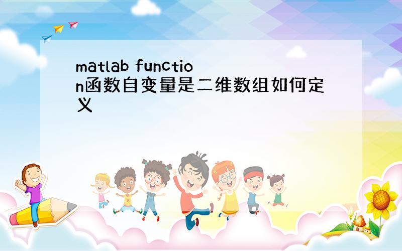 matlab function函数自变量是二维数组如何定义