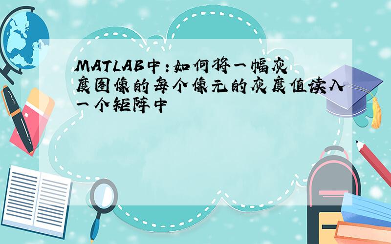 MATLAB中:如何将一幅灰度图像的每个像元的灰度值读入一个矩阵中