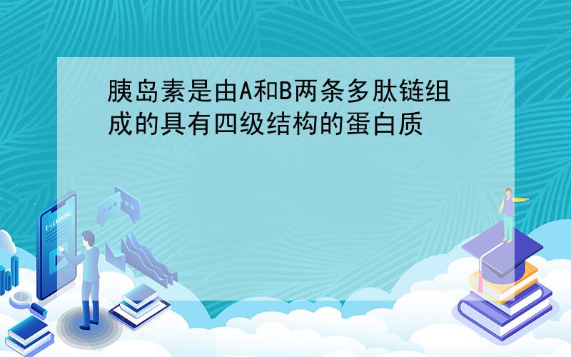 胰岛素是由A和B两条多肽链组成的具有四级结构的蛋白质