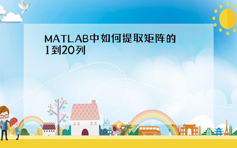 MATLAB中如何提取矩阵的1到20列