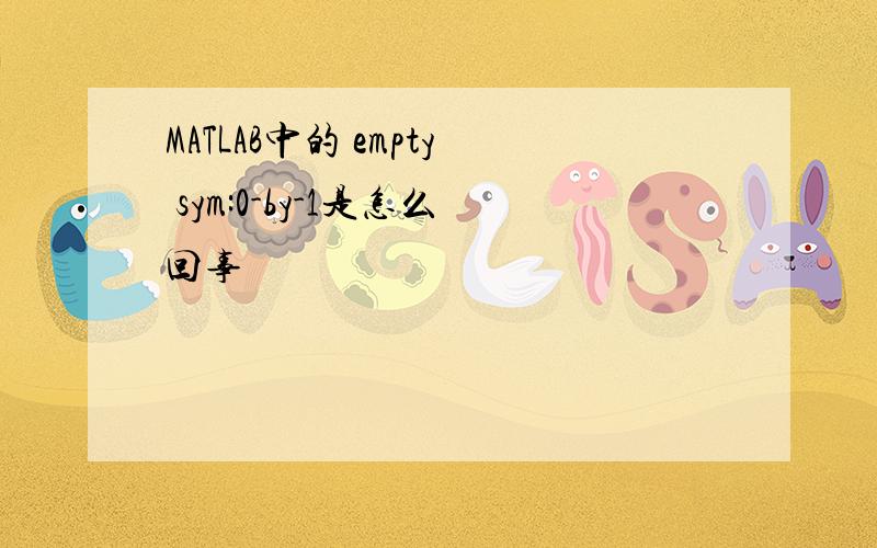 MATLAB中的 empty sym:0-by-1是怎么回事