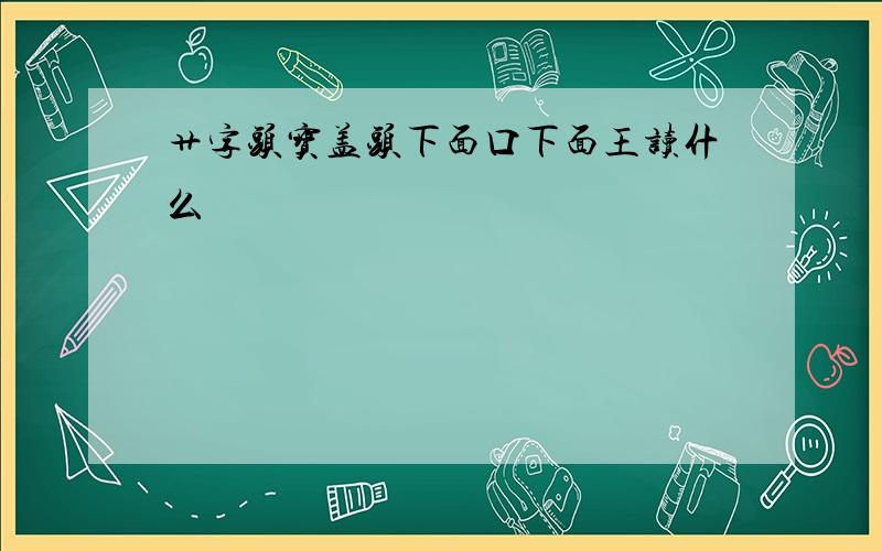 艹字头宝盖头下面口下面王读什么