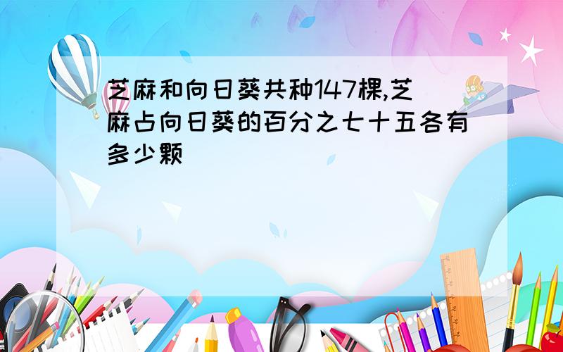 芝麻和向日葵共种147棵,芝麻占向日葵的百分之七十五各有多少颗