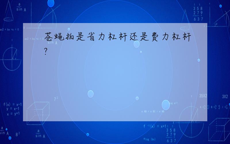 苍蝇拍是省力杠杆还是费力杠杆?