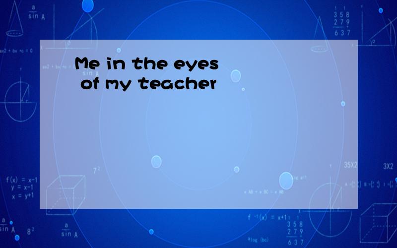 Me in the eyes of my teacher