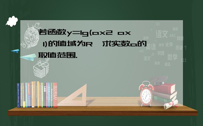 若函数y=lg(ax2 ax 1)的值域为R,求实数a的取值范围.