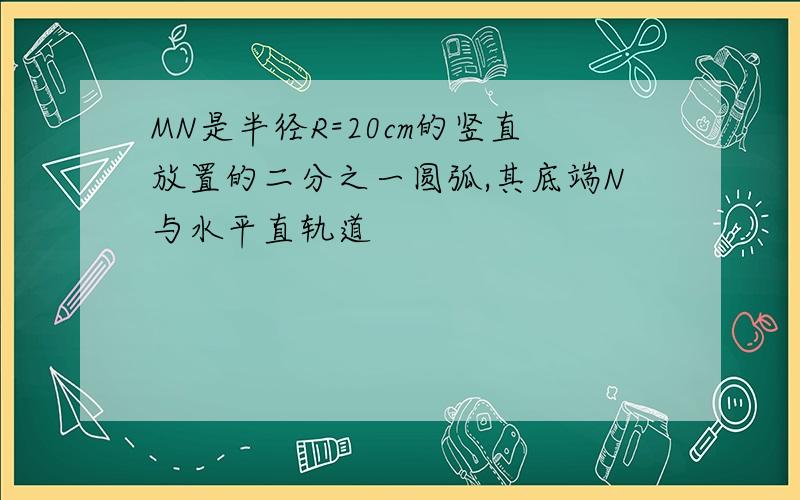 MN是半径R=20cm的竖直放置的二分之一圆弧,其底端N与水平直轨道