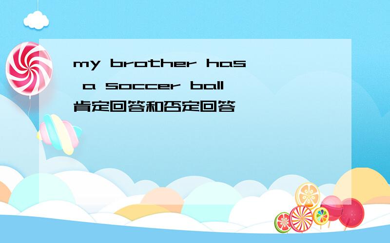 my brother has a soccer ball肯定回答和否定回答