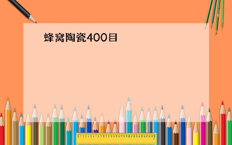 蜂窝陶瓷400目