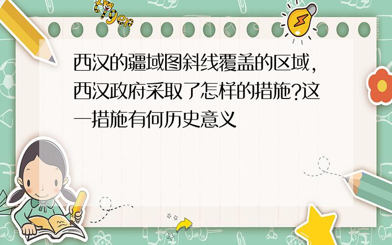 西汉的疆域图斜线覆盖的区域,西汉政府采取了怎样的措施?这一措施有何历史意义