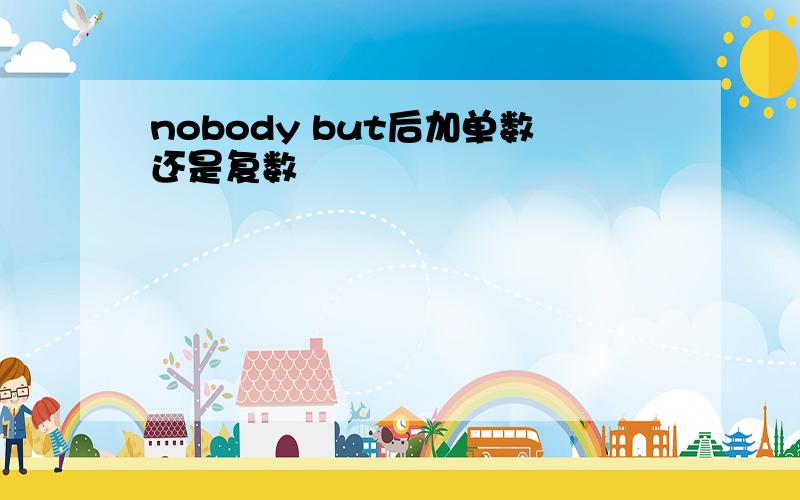 nobody but后加单数还是复数