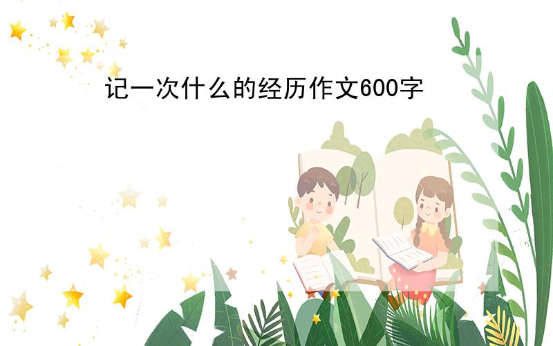 记一次什么的经历作文600字