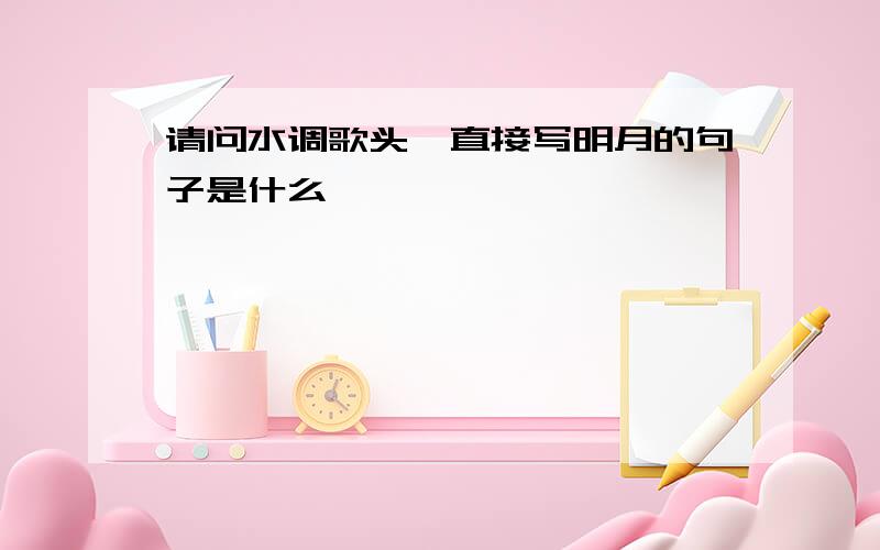 请问水调歌头,直接写明月的句子是什么