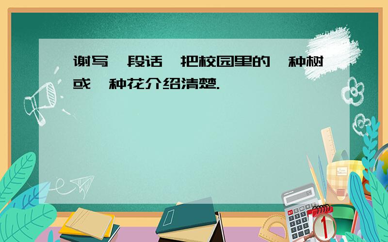 谢写一段话,把校园里的一种树或一种花介绍清楚.