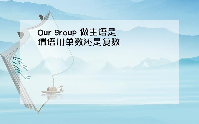 Our group 做主语是谓语用单数还是复数