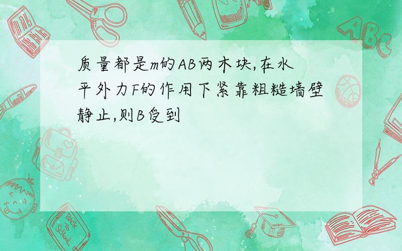 质量都是m的AB两木块,在水平外力F的作用下紧靠粗糙墙壁静止,则B受到