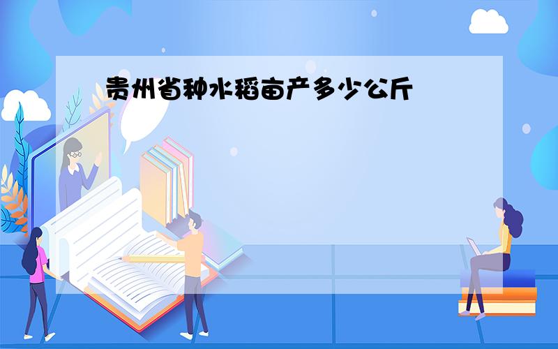 贵州省种水稻亩产多少公斤