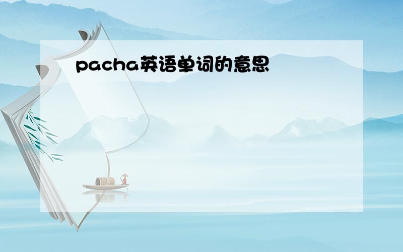 pacha英语单词的意思