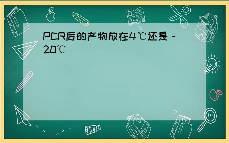 PCR后的产物放在4℃还是﹣20℃