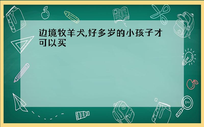 边境牧羊犬,好多岁的小孩子才可以买