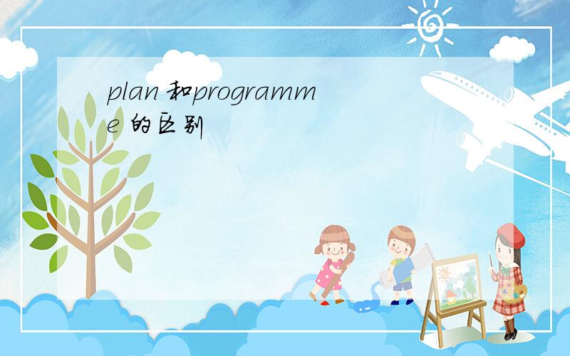 plan 和programme 的区别