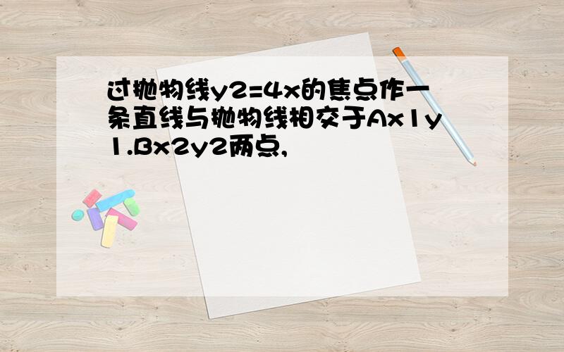 过抛物线y2=4x的焦点作一条直线与抛物线相交于Ax1y1.Bx2y2两点,