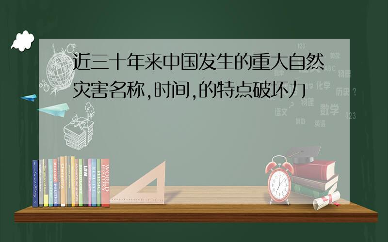 近三十年来中国发生的重大自然灾害名称,时间,的特点破坏力