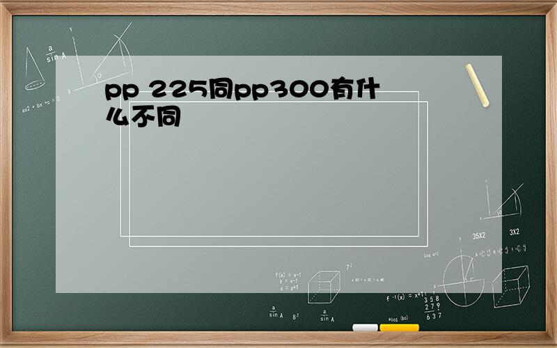 pp 225同pp300有什么不同