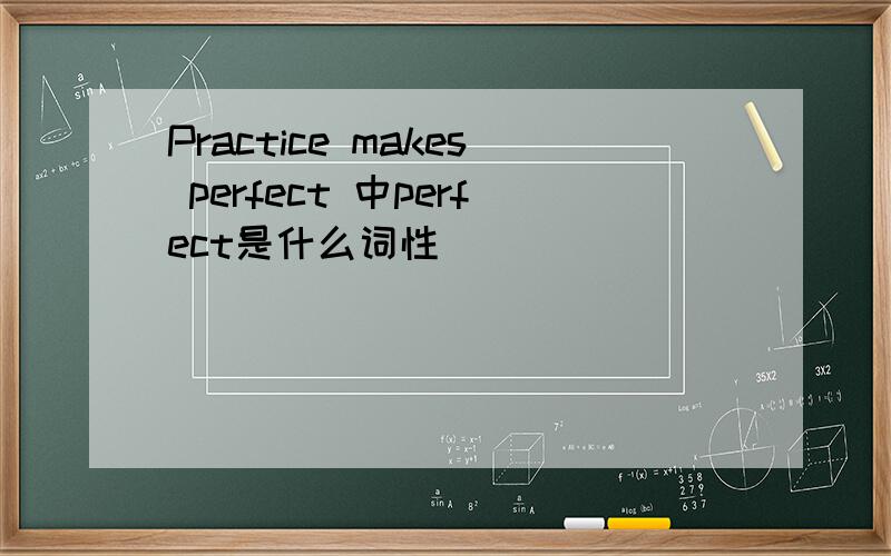 Practice makes perfect 中perfect是什么词性