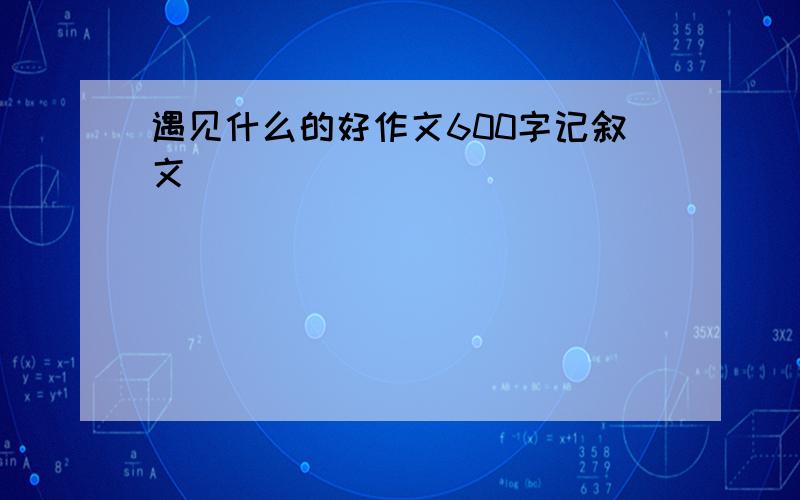 遇见什么的好作文600字记叙文