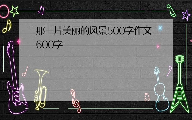 那一片美丽的风景500字作文600字