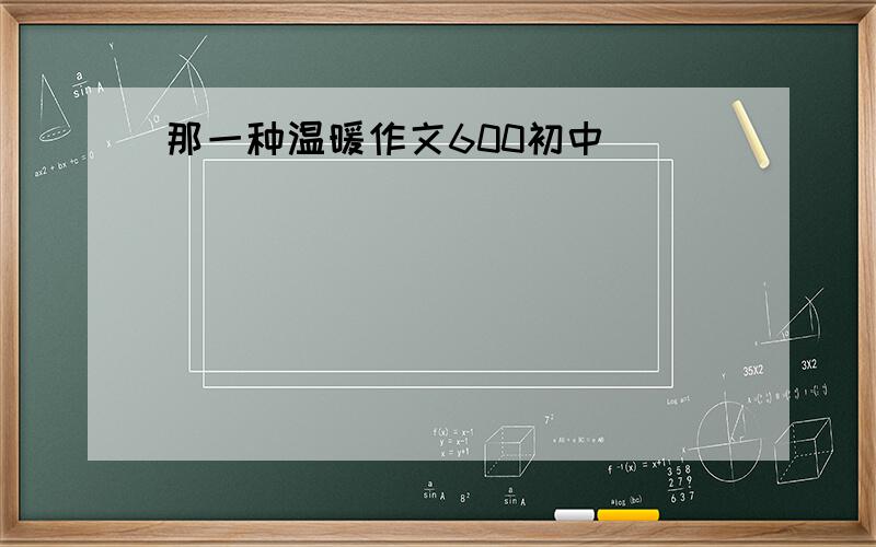 那一种温暖作文600初中