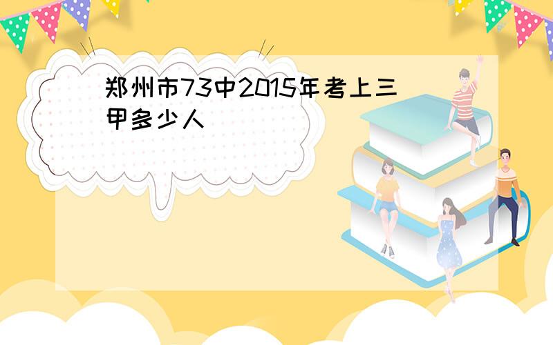 郑州市73中2015年考上三甲多少人